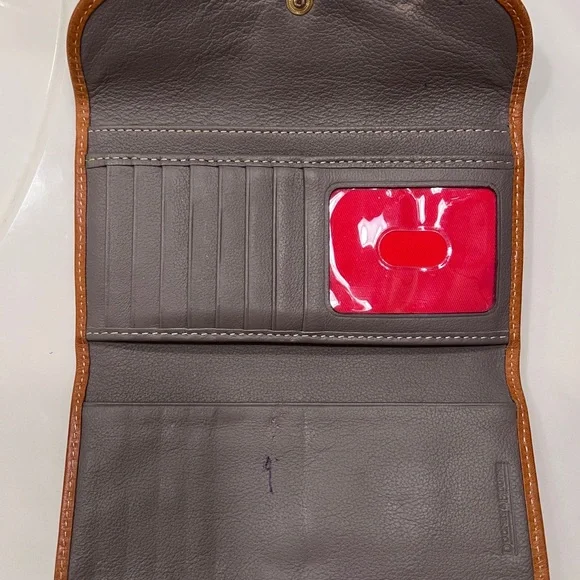 Dooney & Bourke Grey and Tan Leather Wallet - Picture 4 of 7